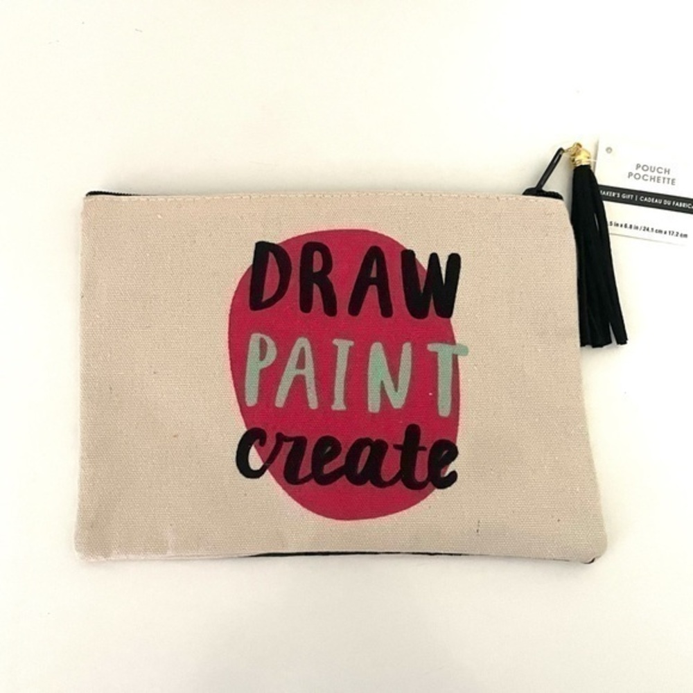 MAKERS GIFT Draw Paint Create Canvas zip pouch